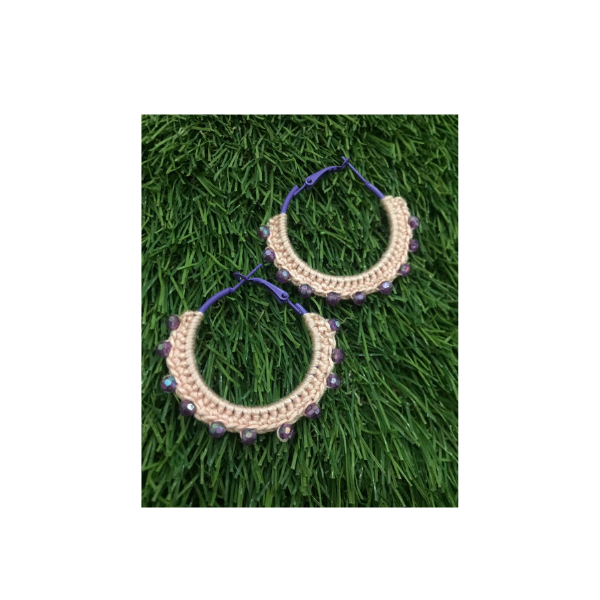 crochet thread and sequence earrings